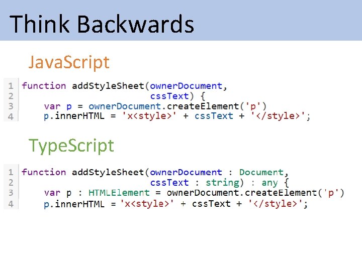 Think Backwards Java. Script Type. Script Think Backwards Java. Script Type. Script