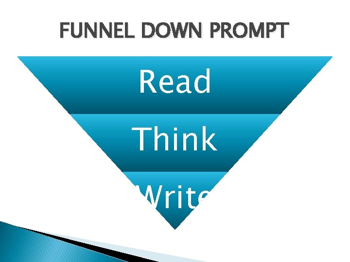 FUNNEL DOWN PROMPT Read Think Write 
