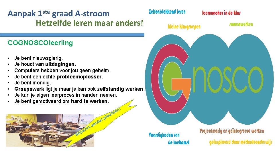 Aanpak 1 ste graad A-stroom Hetzelfde leren maar anders! COGNOSCOleerling • • Je bent