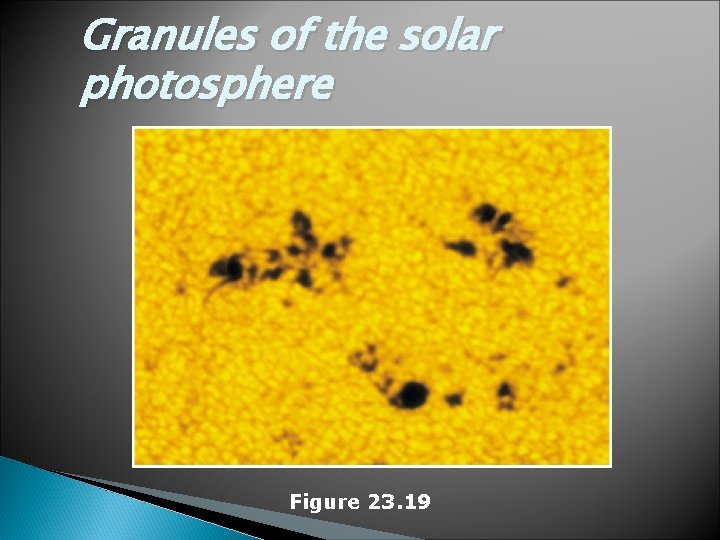 Granules of the solar photosphere Figure 23. 19 