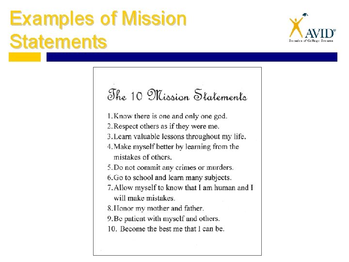 Examples of Mission Statements 