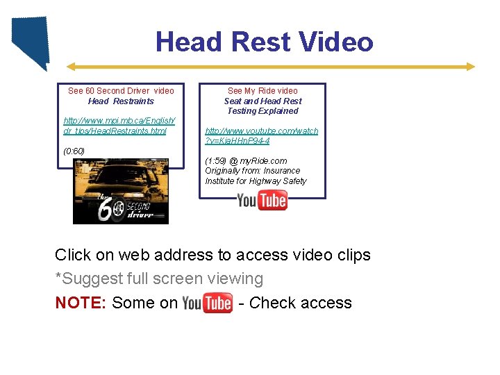 Head Rest Video See 60 Second Driver video Head Restraints http: //www. mpi. mb.