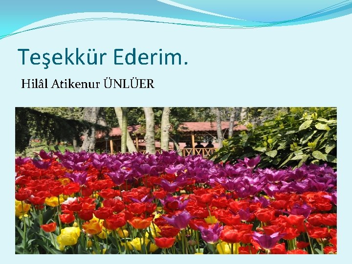 Teşekkür Ederim. Hilâl Atikenur ÜNLÜER 