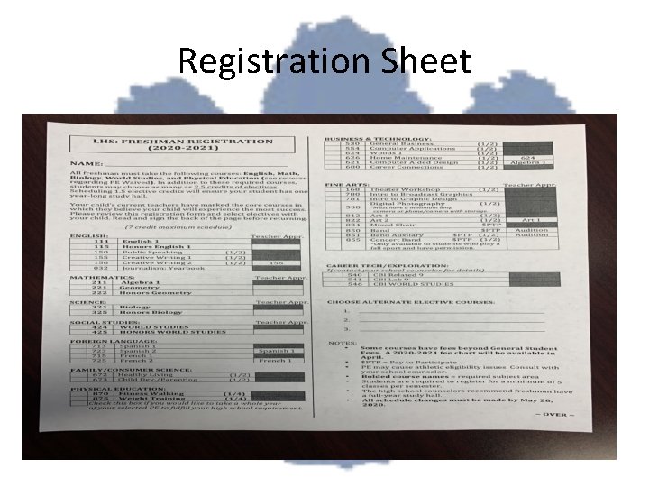 Registration Sheet 