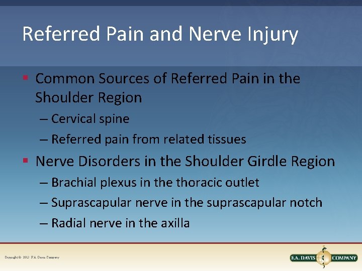 Referred Pain and Nerve Injury § Common Sources of Referred Pain in the Shoulder