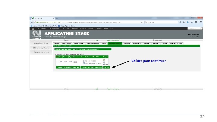 Validez pour confirmer 27 