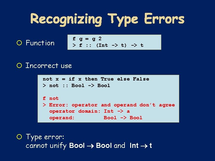  Function f g = g 2 > f : : (Int -> t)