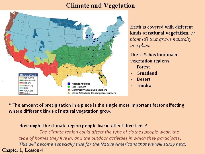 Climate and Vegetation Earth is covered with different kinds of natural vegetation, or plant