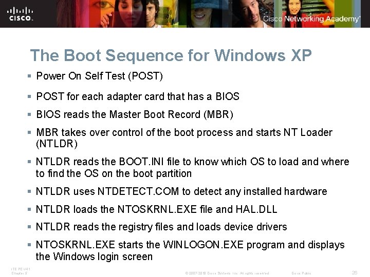 The Boot Sequence for Windows XP § Power On Self Test (POST) § POST The Boot Sequence for Windows XP § Power On Self Test (POST) § POST