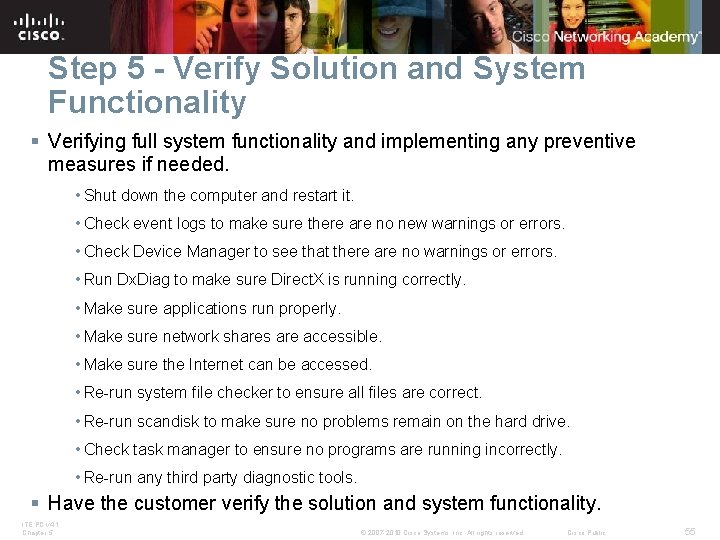 Step 5 - Verify Solution and System Functionality § Verifying full system functionality and Step 5 - Verify Solution and System Functionality § Verifying full system functionality and