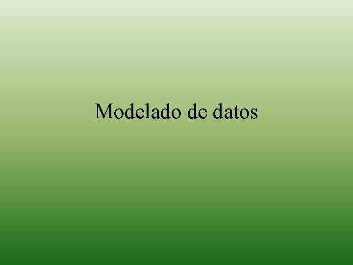 Modelado de datos 