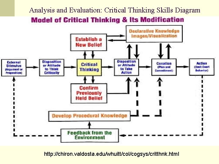 Analysis and Evaluation: Critical Thinking Skills Diagram http: //chiron. valdosta. edu/whuitt/col/cogsys/critthnk. html 