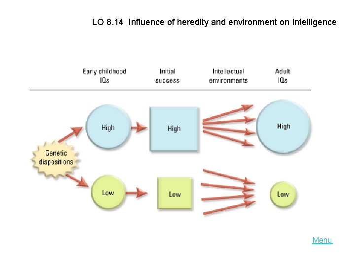 LO 8. 14 Influence of heredity and environment on intelligence Menu 