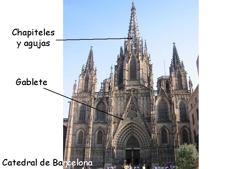 Chapiteles y agujas Gablete Catedral de Barcelona 