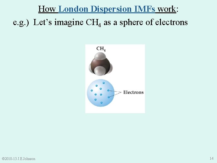 How London Dispersion IMFs work: e. g. ) Let’s imagine CH 4 as a