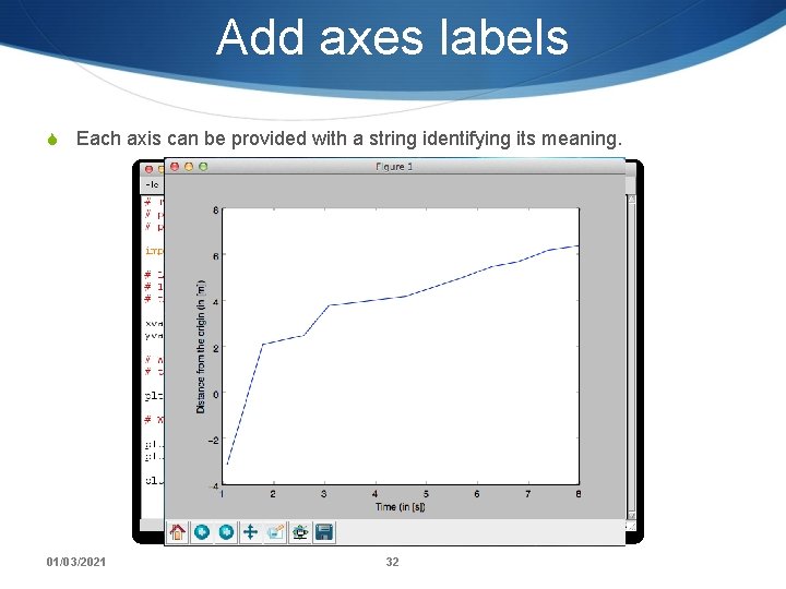 Add axes labels S Each axis can be provided with a string identifying its