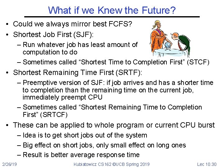 What if we Knew the Future? • Could we always mirror best FCFS? •