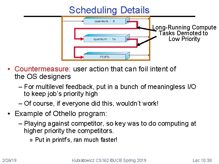 Scheduling Details Long-Running Compute Tasks Demoted to Low Priority • Countermeasure: user action that