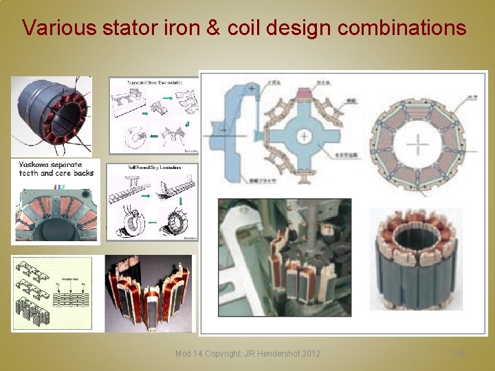 Various stator iron & coil design combinations Mod 14 Copyright: JR Hendershot 2012 145
