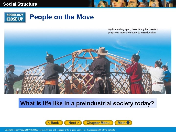 Social Structure People on the Move What is life like in a preindustrial society Social Structure People on the Move What is life like in a preindustrial society