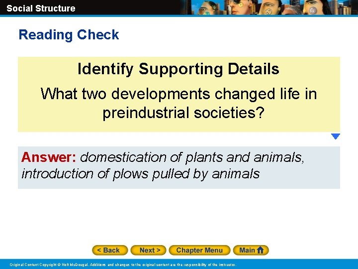 Social Structure Reading Check Identify Supporting Details What two developments changed life in preindustrial Social Structure Reading Check Identify Supporting Details What two developments changed life in preindustrial