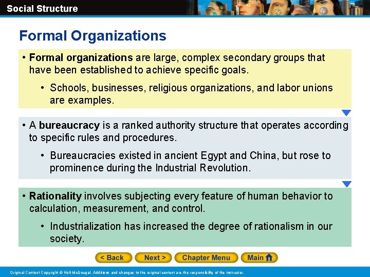 Social Structure Formal Organizations • Formal organizations are large, complex secondary groups that have Social Structure Formal Organizations • Formal organizations are large, complex secondary groups that have