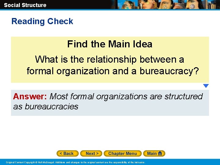 Social Structure Reading Check Find the Main Idea What is the relationship between a Social Structure Reading Check Find the Main Idea What is the relationship between a