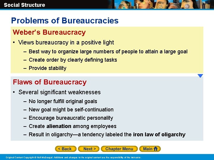 Social Structure Problems of Bureaucracies Weber’s Bureaucracy • Views bureaucracy in a positive light Social Structure Problems of Bureaucracies Weber’s Bureaucracy • Views bureaucracy in a positive light