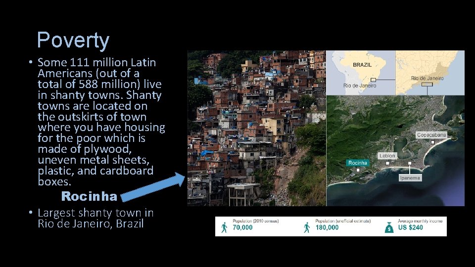 Poverty • Some 111 million Latin Americans (out of a total of 588 million)