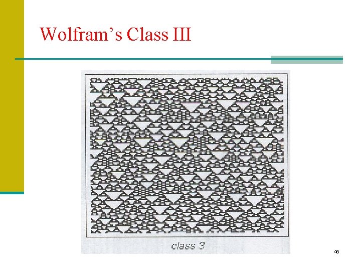Wolfram’s Class III 45 