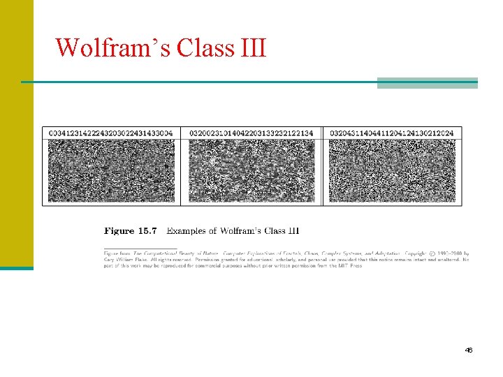 Wolfram’s Class III 46 