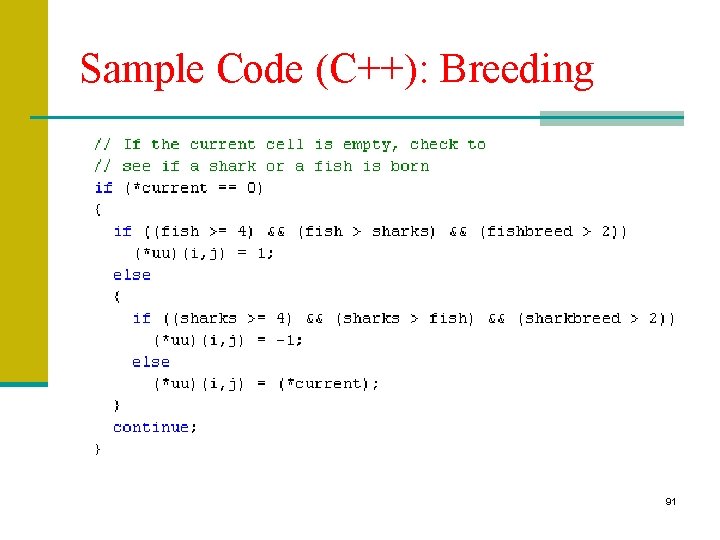 Sample Code (C++): Breeding 91 