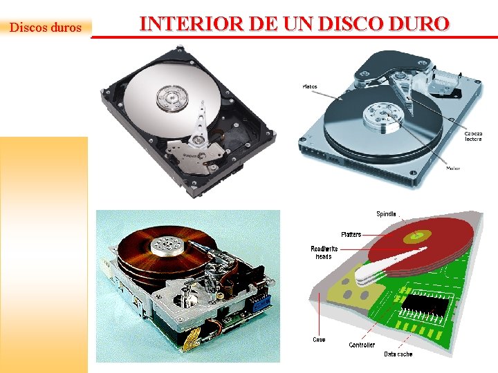 Discos duros INTERIOR DE UN DISCO DURO Discos duros INTERIOR DE UN DISCO DURO