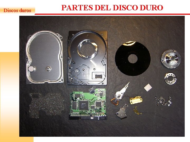 Discos duros PARTES DEL DISCO DURO Discos duros PARTES DEL DISCO DURO