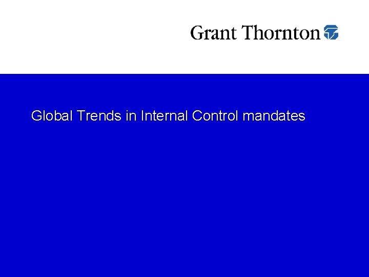 Global Trends in Internal Control mandates 