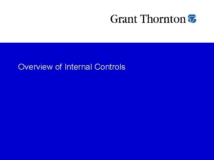 Overview of Internal Controls 