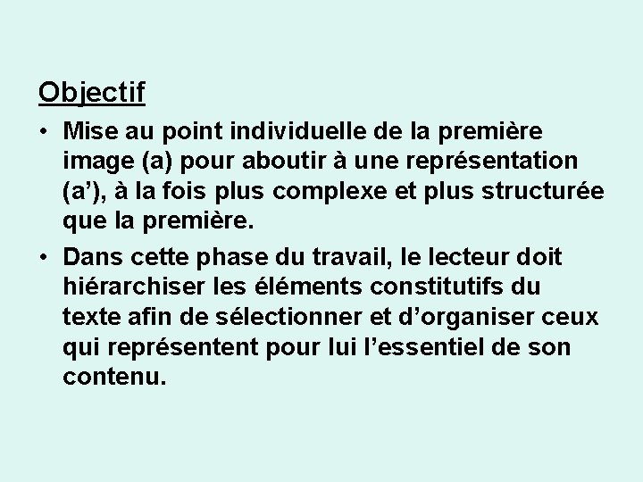 Objectif • Mise au point individuelle de la première image (a) pour aboutir à