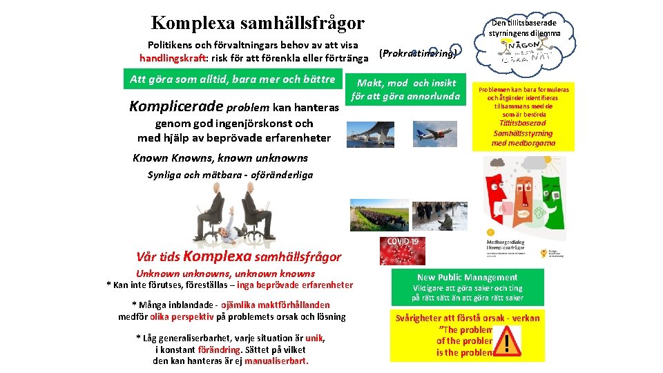 Komplexa samhällsfrågor Politikens och förvaltningars behov av att visa handlingskraft: risk för att förenkla