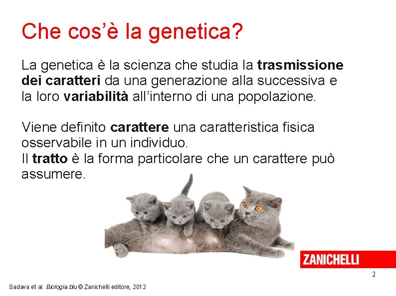 Che cos’è la genetica? La genetica è la scienza che studia la trasmissione dei