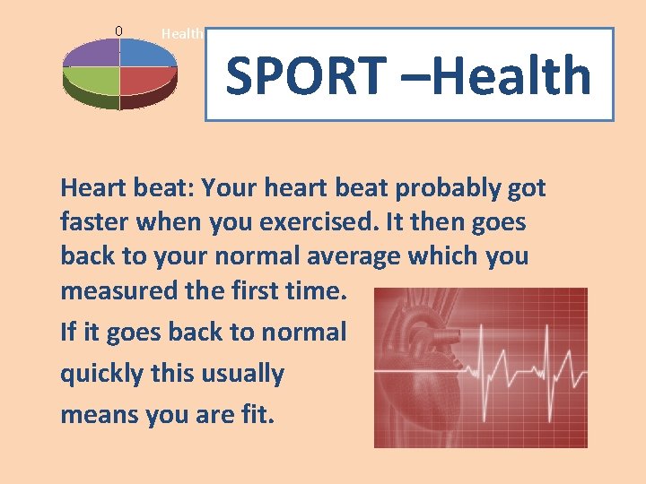 0 Health SPORT –Health Heart beat: Your heart beat probably got faster when you