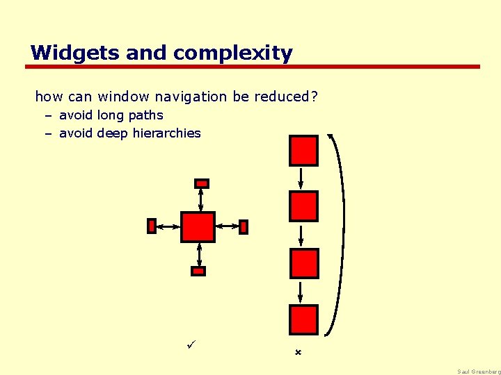 Widgets and complexity how can window navigation be reduced? – avoid long paths –