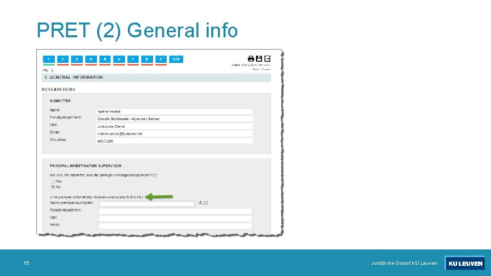 PRET (2) General info 15 Juridische Dienst KU Leuven 