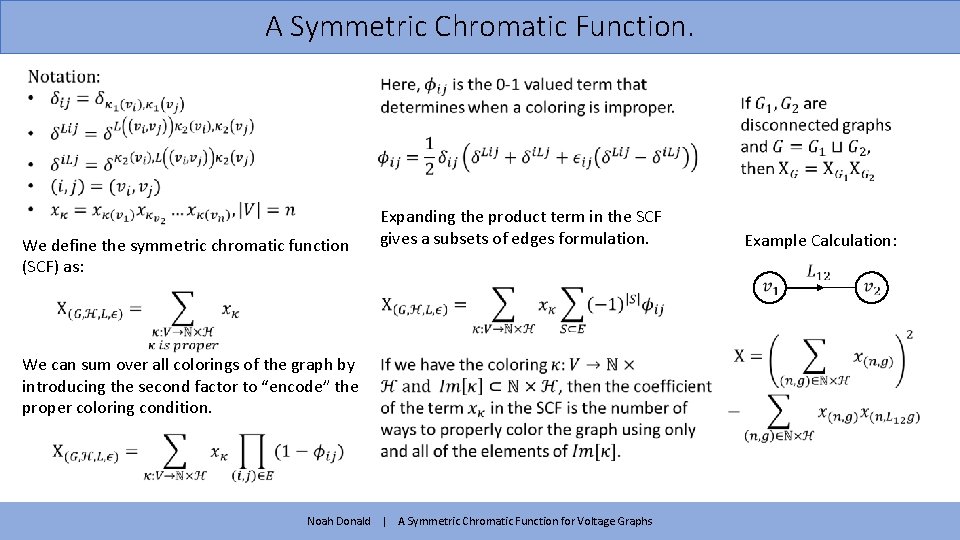 A Symmetric Chromatic Function. Expanding the product term in the SCF gives a subsets