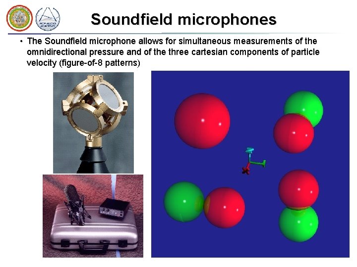 Soundfield microphones • The Soundfield microphone allows for simultaneous measurements of the omnidirectional pressure