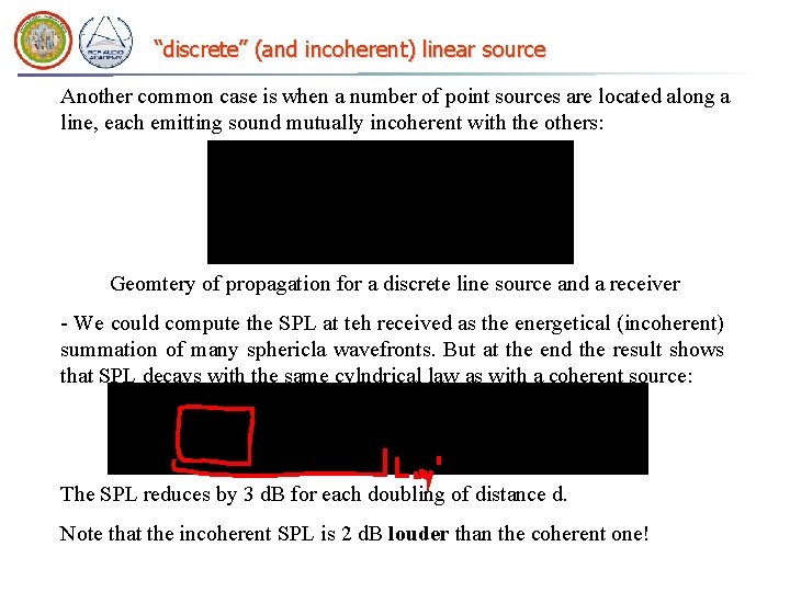 “discrete” (and incoherent) linear source Another common case is when a number of point