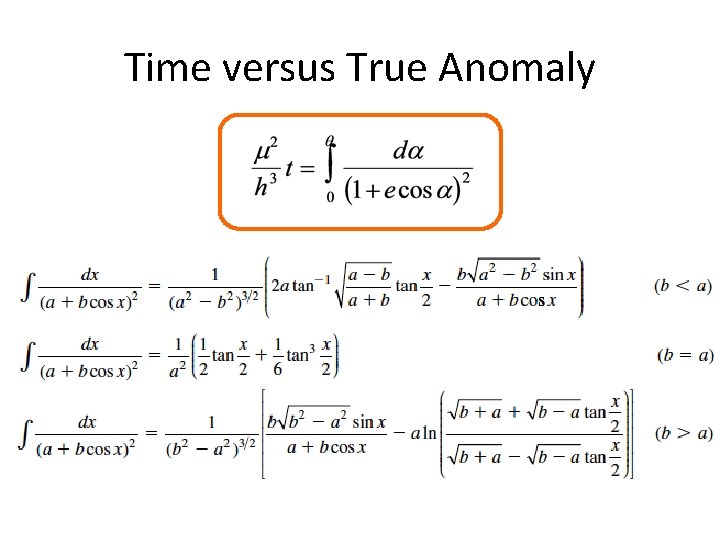 Time versus True Anomaly 