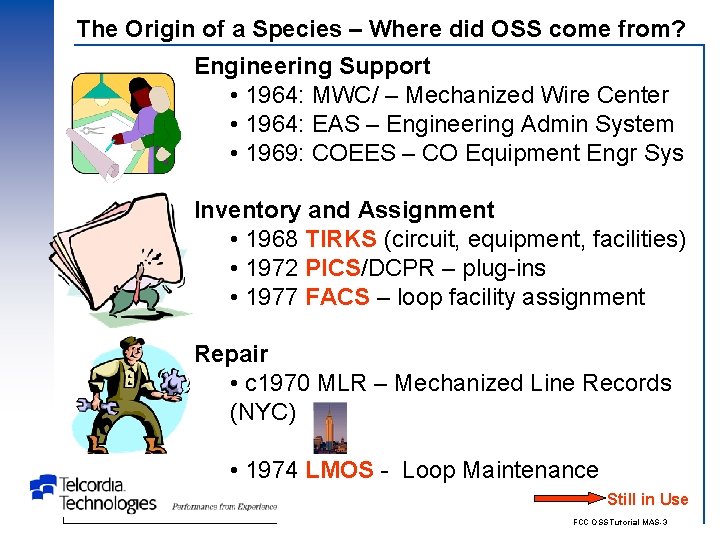 The Origin of a Species – Where did OSS come from? Engineering Support •
