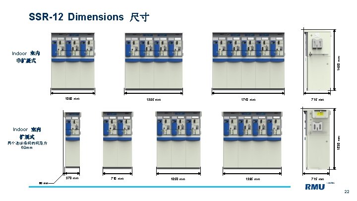SSR-12 Dimensions 尺寸 1430 mm Indoor 室内 非扩展式 1050 mm 1395 mm 1740 mm