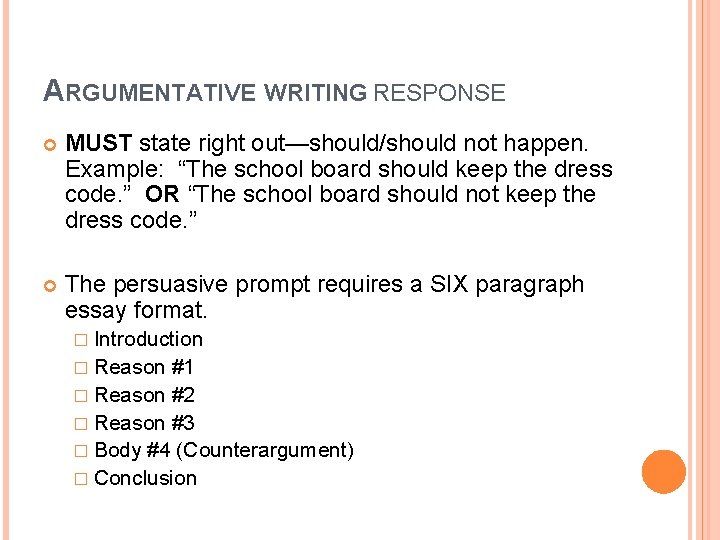 PSSA WRITING PREP THREE TYPES OF WRITTEN RESPONSES