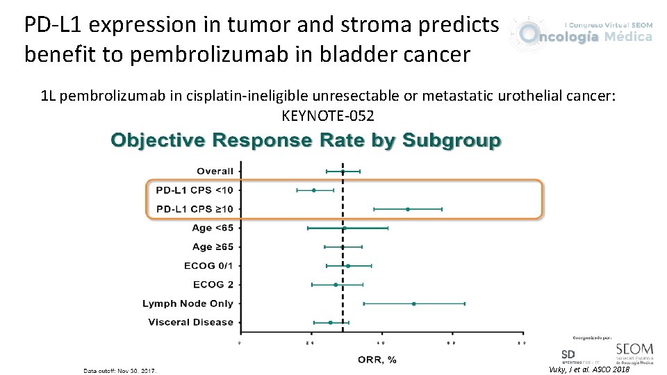 PD-L 1 expression in tumor and stroma predicts benefit to pembrolizumab in bladder cancer